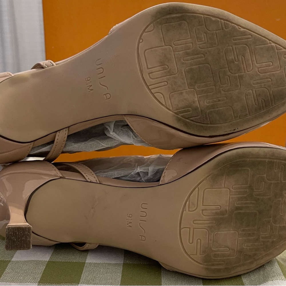 Unisa Nude Patent Leather Heels - Picture 6 of 9